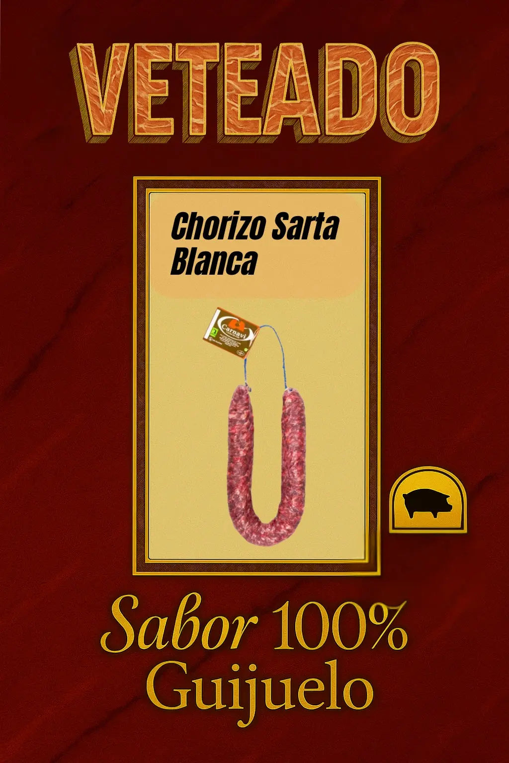 Chorizo en Sarta Blanca Tradicional - Embutidos de Jamones Pinante