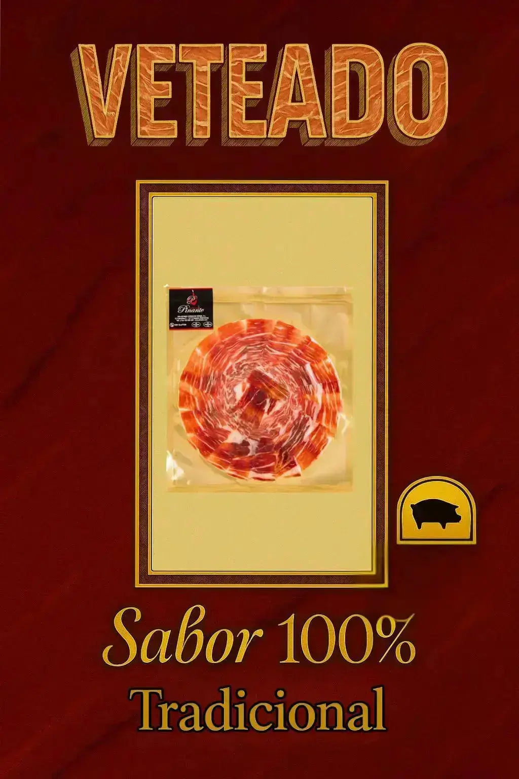Pack X20 sobres Jamón de Bellota Ibérico 50 % Raza Ibérica Cortados a cuchillo Pinante Jamones Pinante