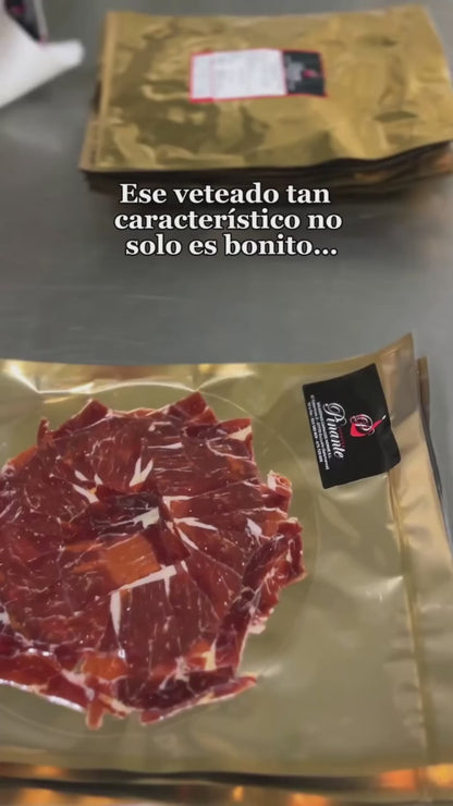 Paquet de 10 sachets de jambon cru tranché.